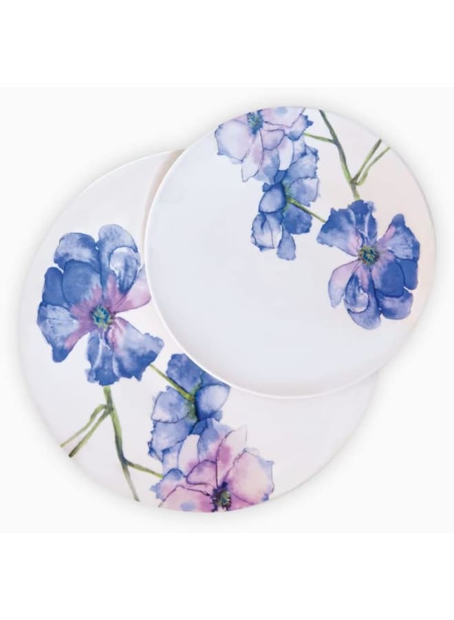 Rosa By Fathy Mahmoud Dinner Set 46 Piece Blue Flower Coup Decorated - Image 2